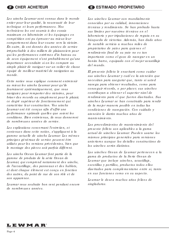 Lewmar Winch Service Manual