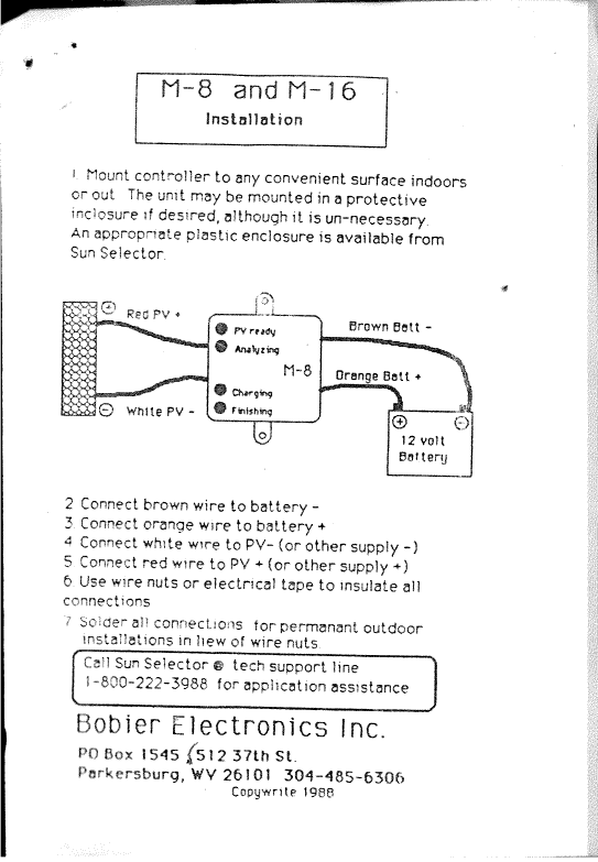 m8 m16  Solar  Charger  Installation manual page 1