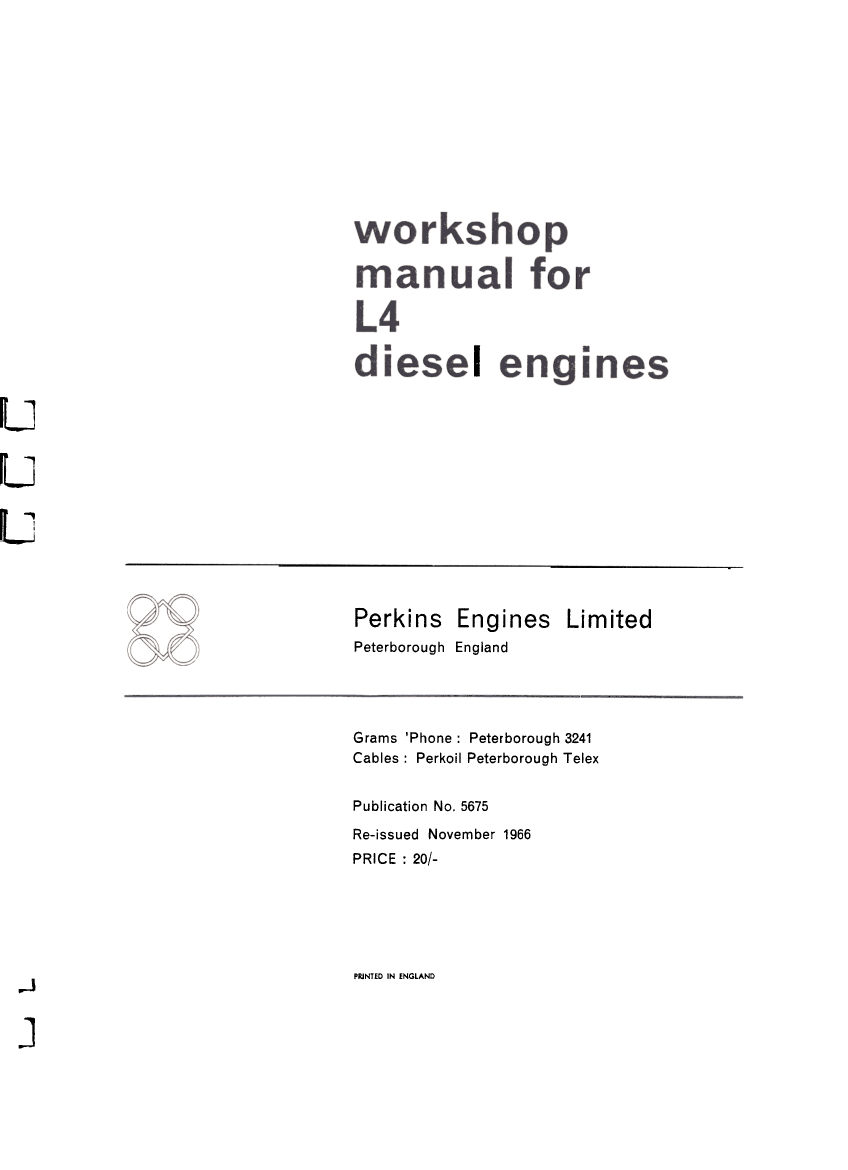  Perkins L4  Workshop  Manual manual page 1