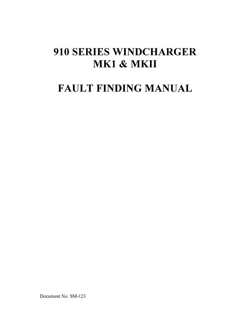  Rutland 910  Fault  Finding  Manual manual page 1