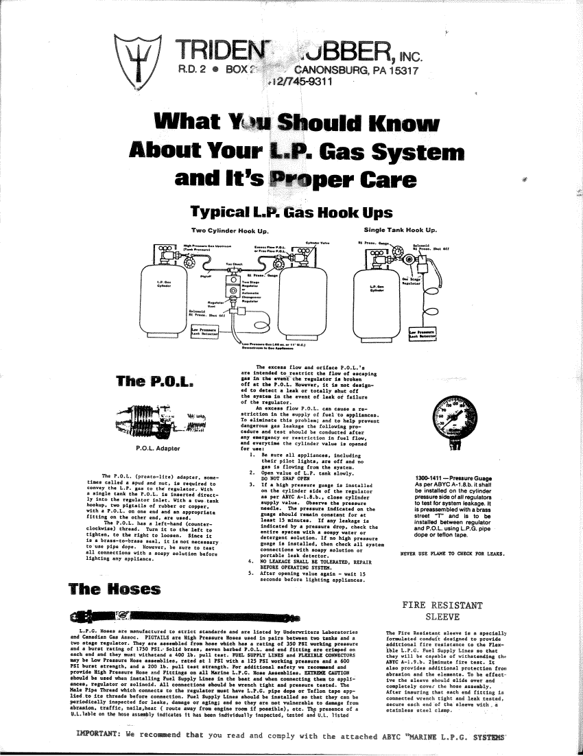  Trident   Lp  Gas  Hookup manual page 1