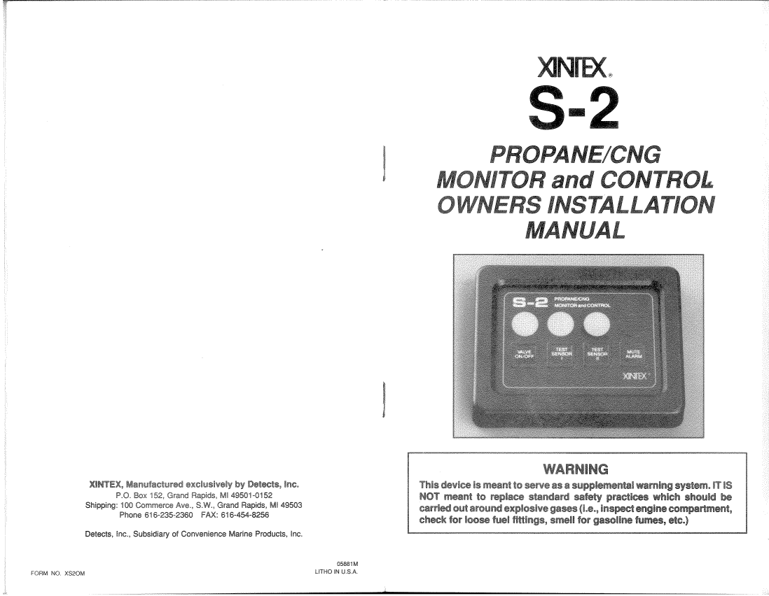  Xintex  Propane  Monitor manual page 1
