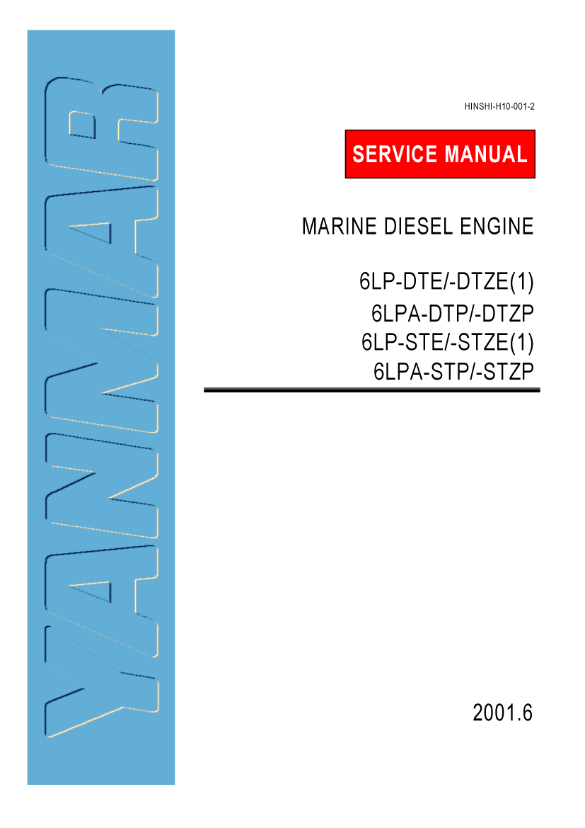 6lpa stzp:  Yanmar  Diesel  Sterndrive  Engine 180hp/132kw  Bravo 2  Service  Manual manual page 1
