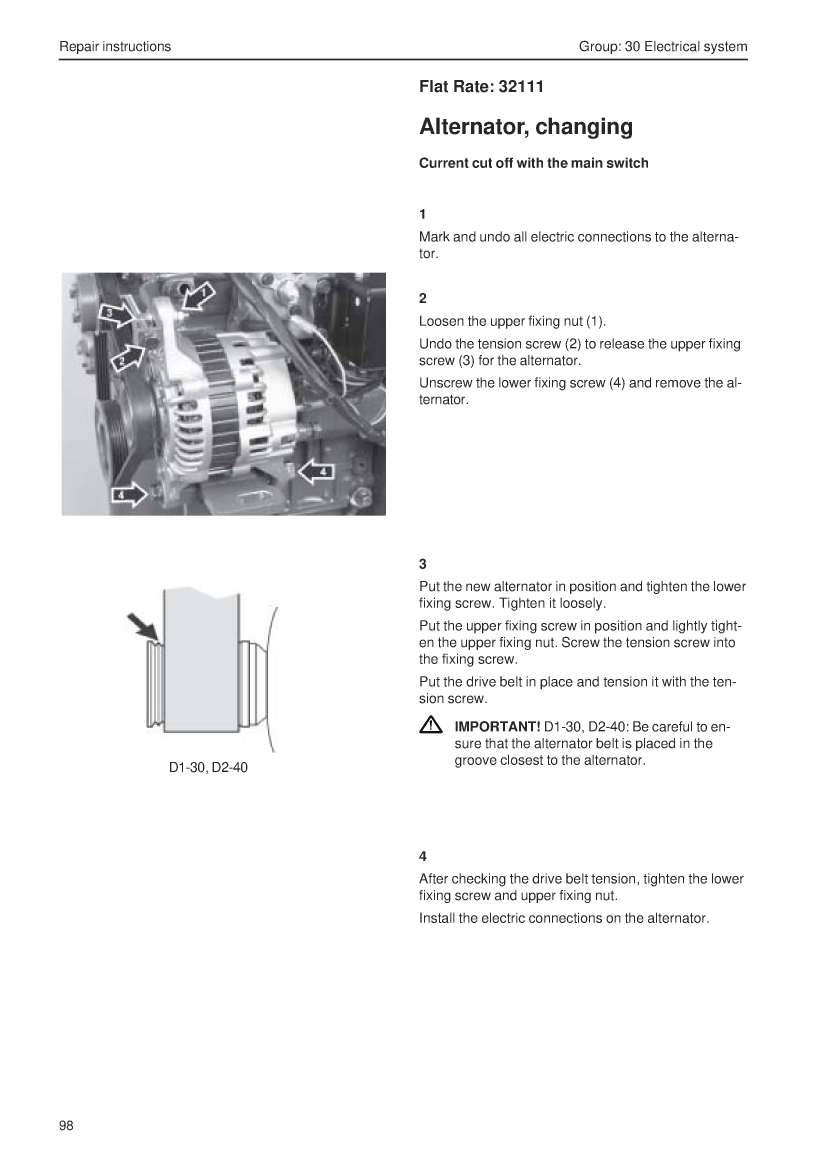  Volvo D1 30 Workshop Manual manual page 101