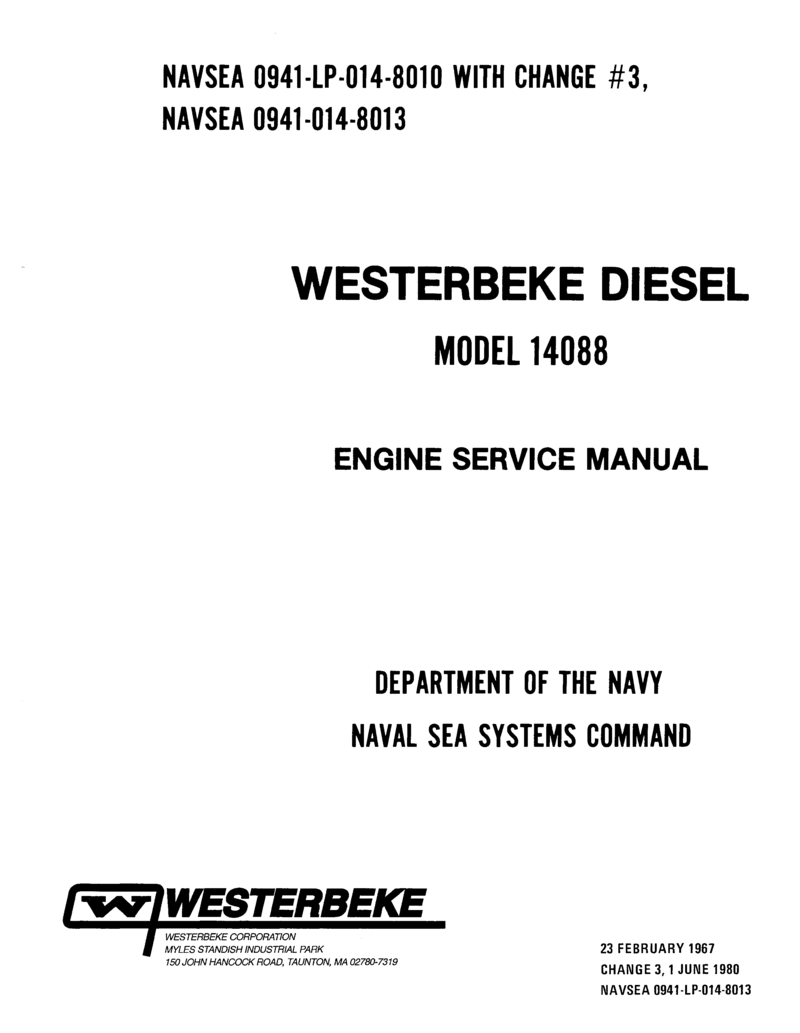  Westerbeke  Diesel 12d  Two  Technical  Manual manual page 1