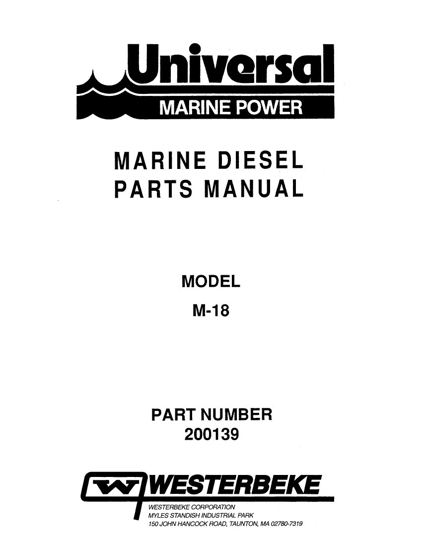  Universal  Diesel  M 18      Parts  Manual manual page 1