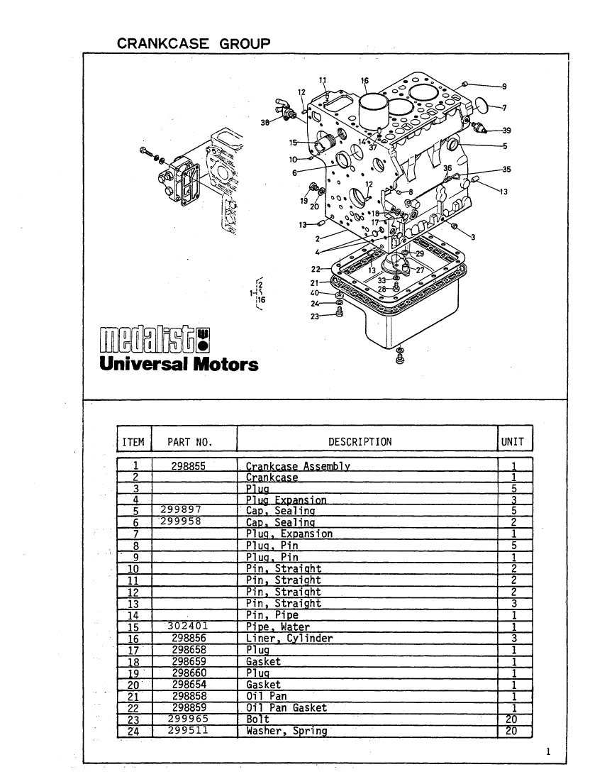 Universal Diesel 5424 Parts Manual