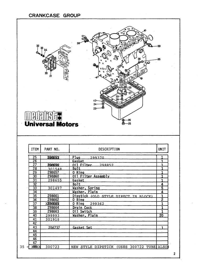 Universal Diesel 5424 Parts Manual