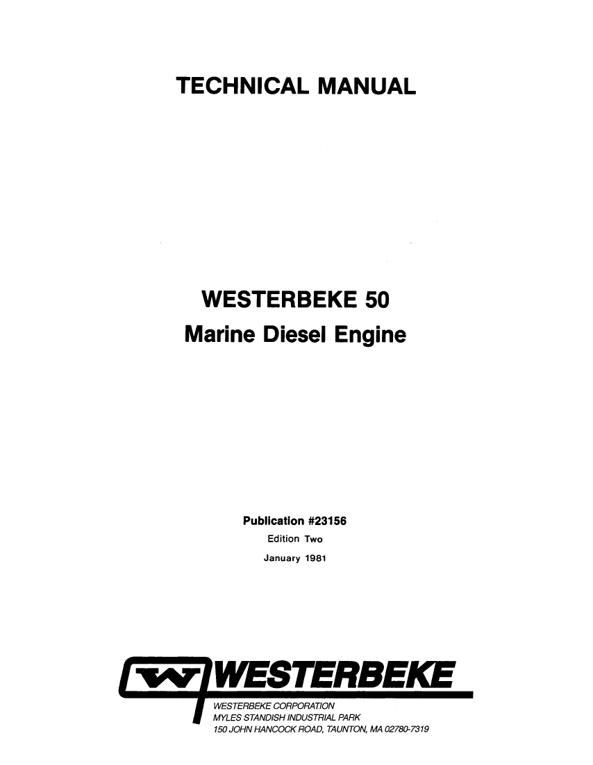  Westerbeke  Diesel W 50  Parts  Manual manual page 1