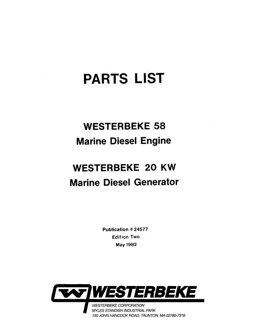  Westerbeke  Diesel W 58  Operator