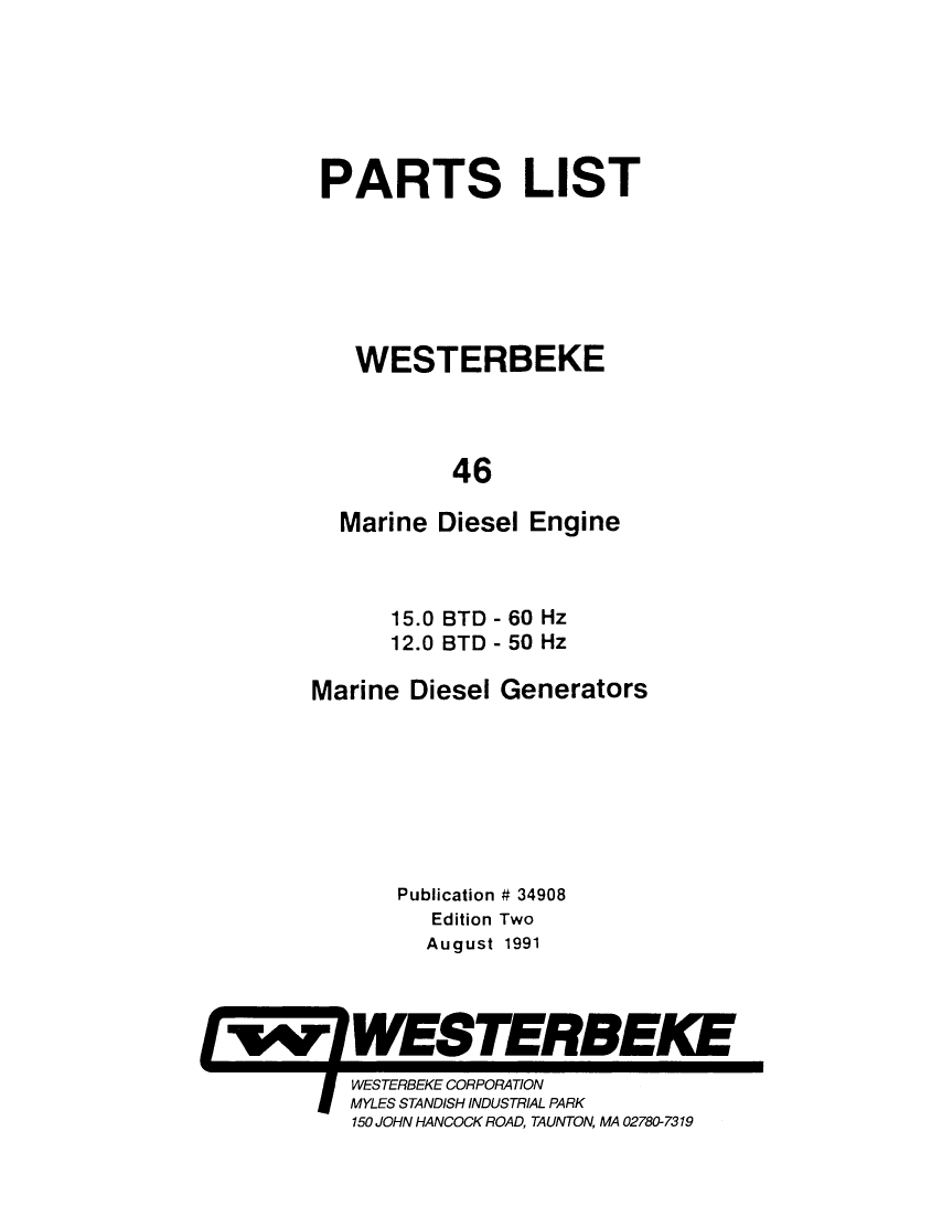  Westerbeke  Diesel  W 46      Operator