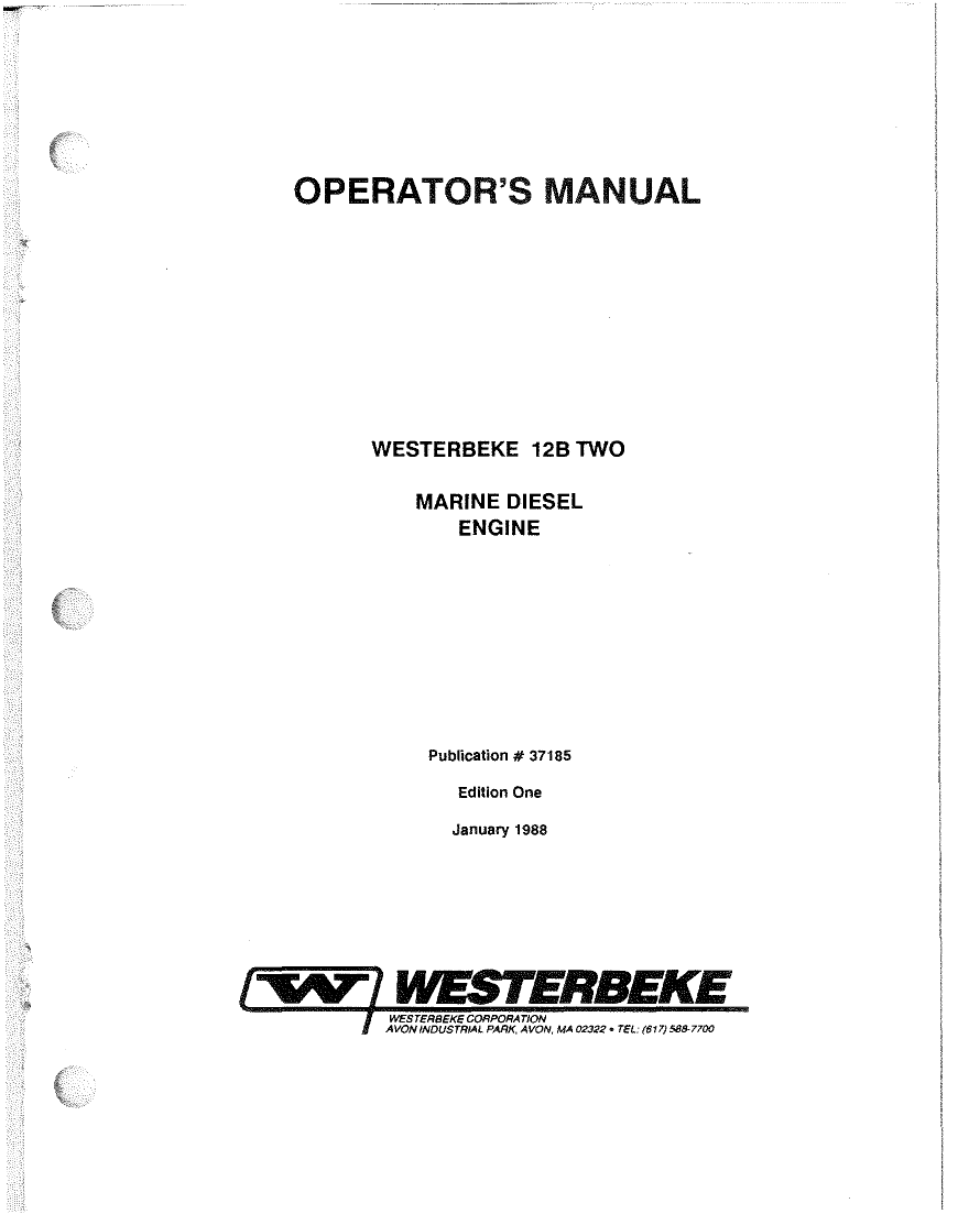  Westerbeke  Diesel 108c  Six  Parts  Manual manual page 1