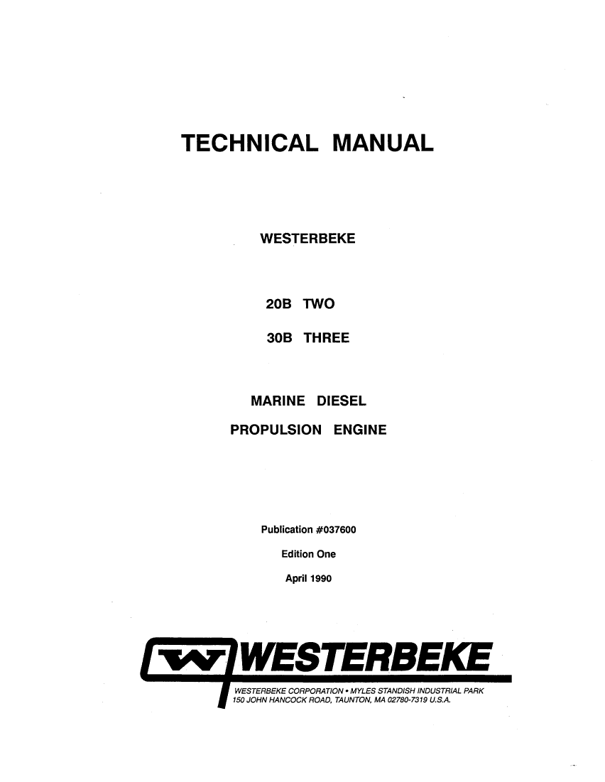  Westerbeke  Diesel 30c  Three  Parts  Manual manual page 1