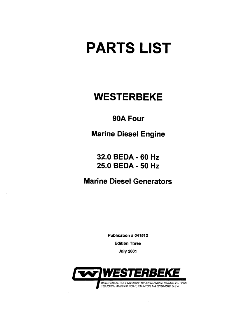  Westerbeke  Diesel 82b  Four  Technical  Manual manual page 1
