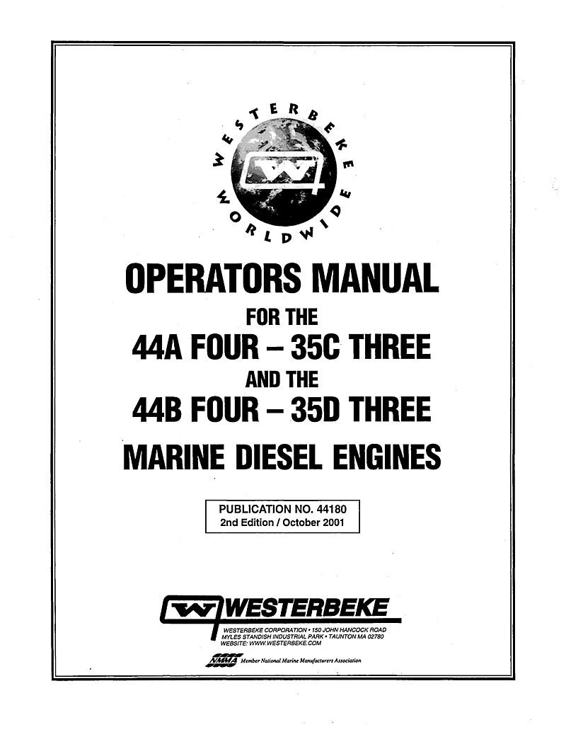  Westerbeke  Diesel  44a  Four      Technical  Manual manual page 1