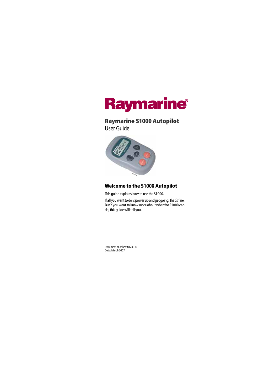  Raymarine S1000  Autopilot  User  Guide 81245 4 manual page 1