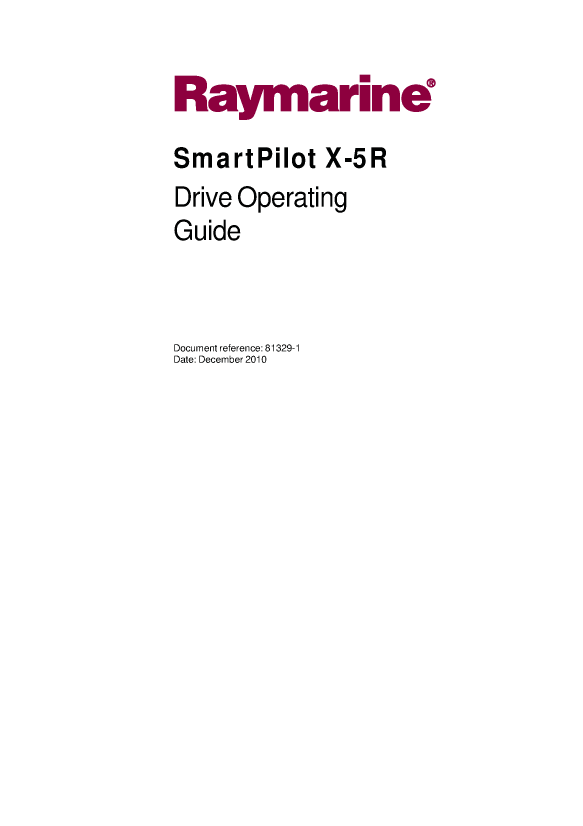  Raymarine Spx 5r  Smart Pilot  Operation  Guide 81329 1 manual page 1