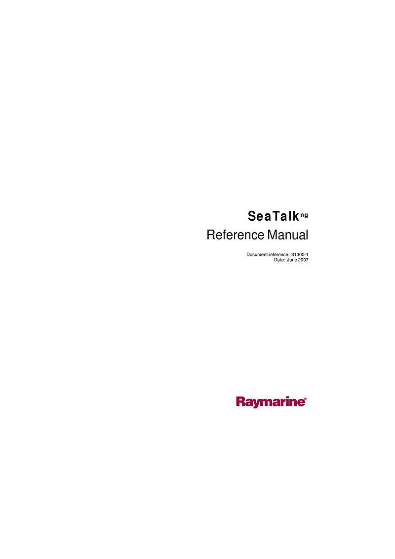   Raymarine  Sea Talk Ng  Reference Manual 81300 1 en manual page 1