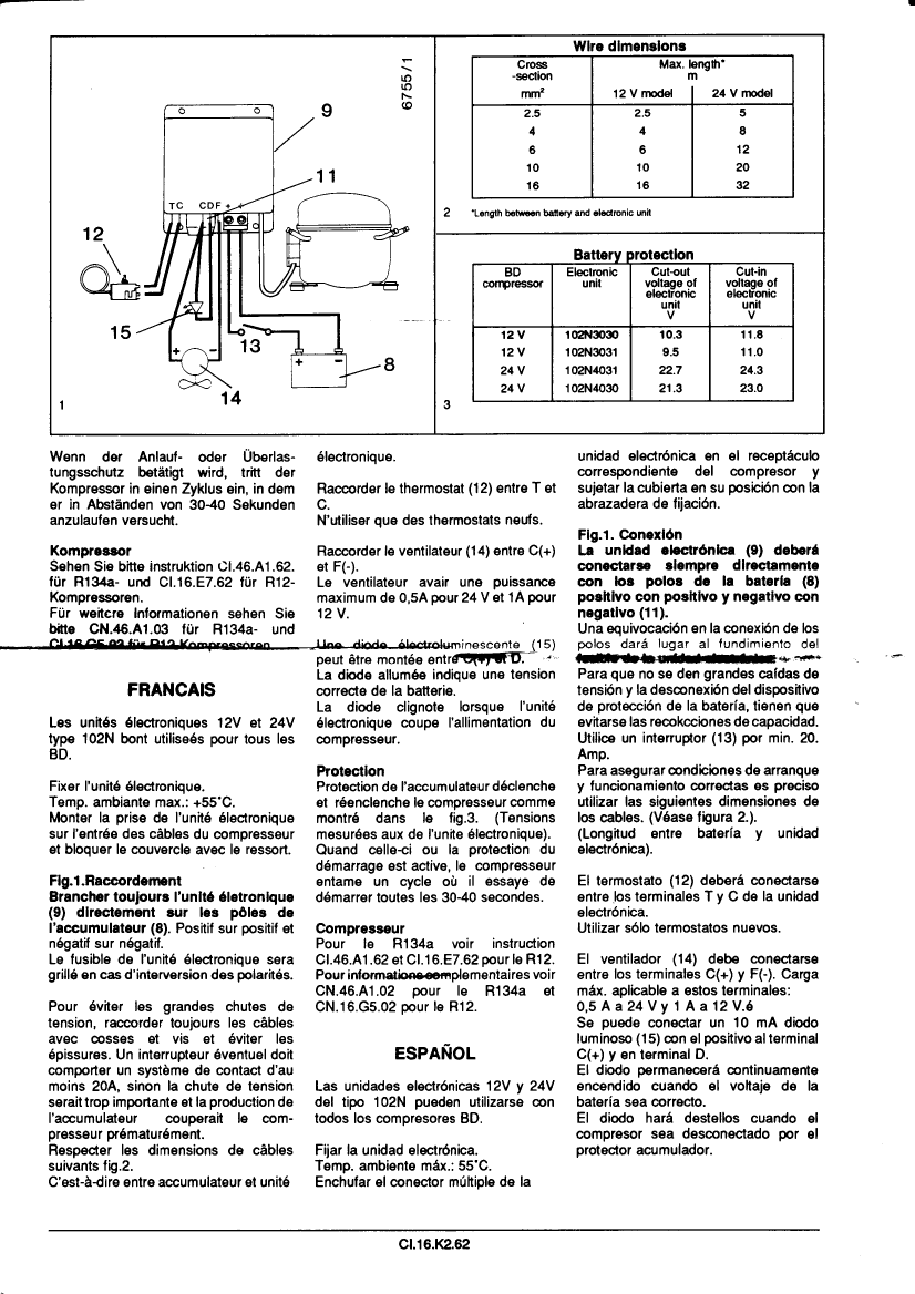  Frigoboat:  Danfoss elec unit    Danfoss Electronic Unit Type 102n manual page 1