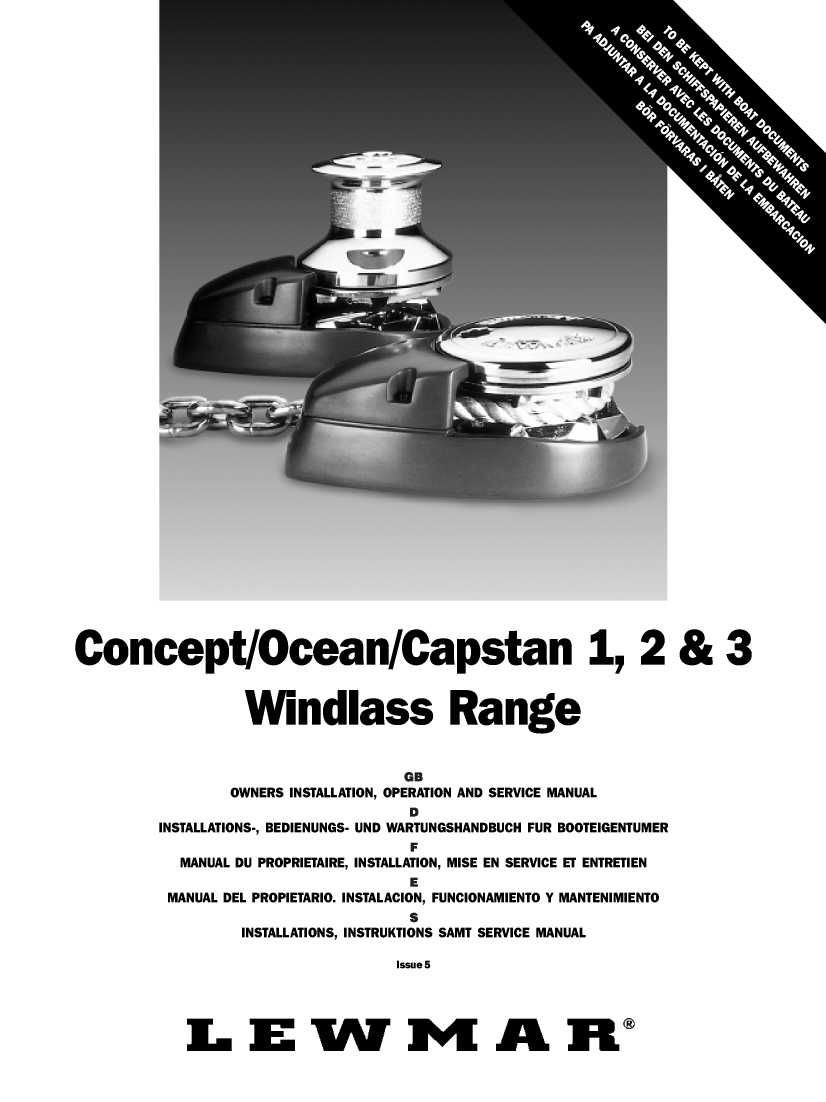  Lewmar:  Concept123 Web    Lewmar  Concept/ Ocean/ Capstan Windlass / Guindeau manual page 1