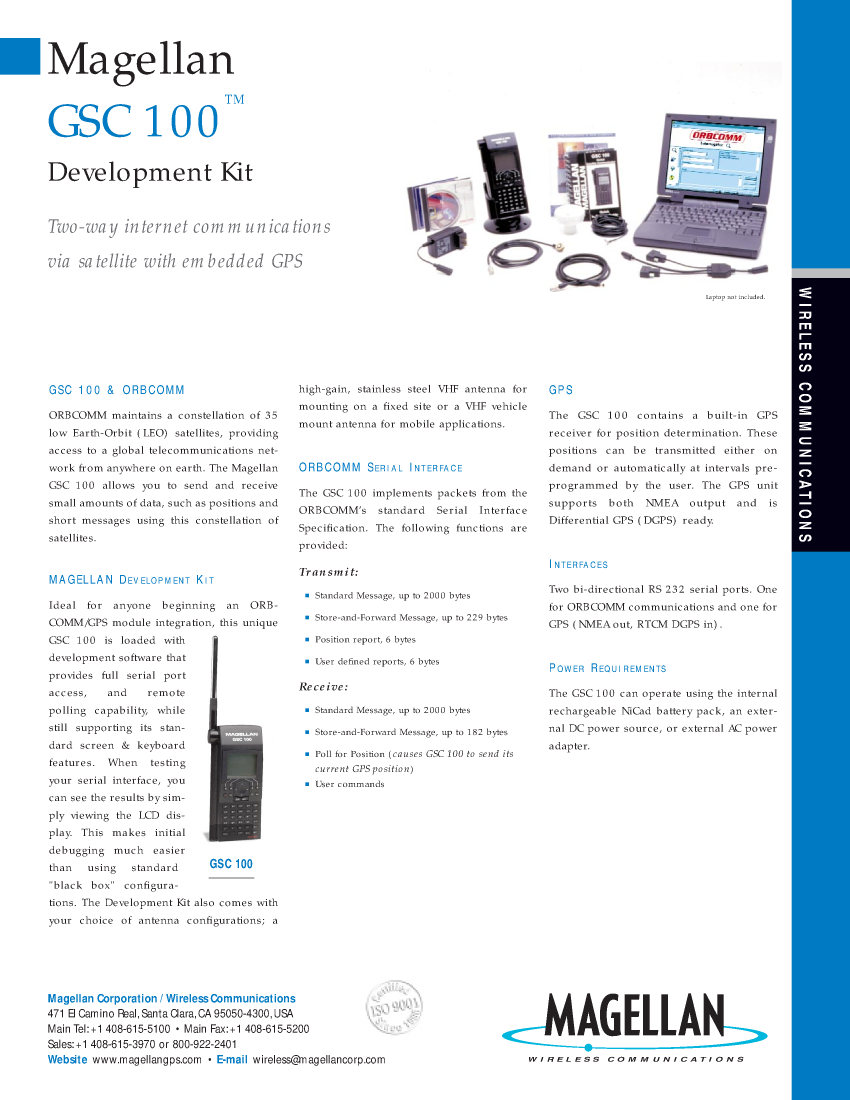  Magellan/gsc100: Gsc100developmentkit    Magellan Gsc100 Gsc100 Development Kit manual page 1