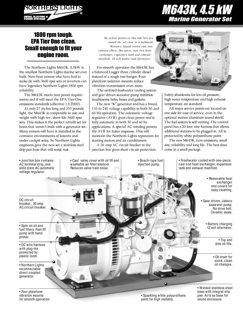  Northernlights: L572    Northernlights M643  Power Generator manual page 1