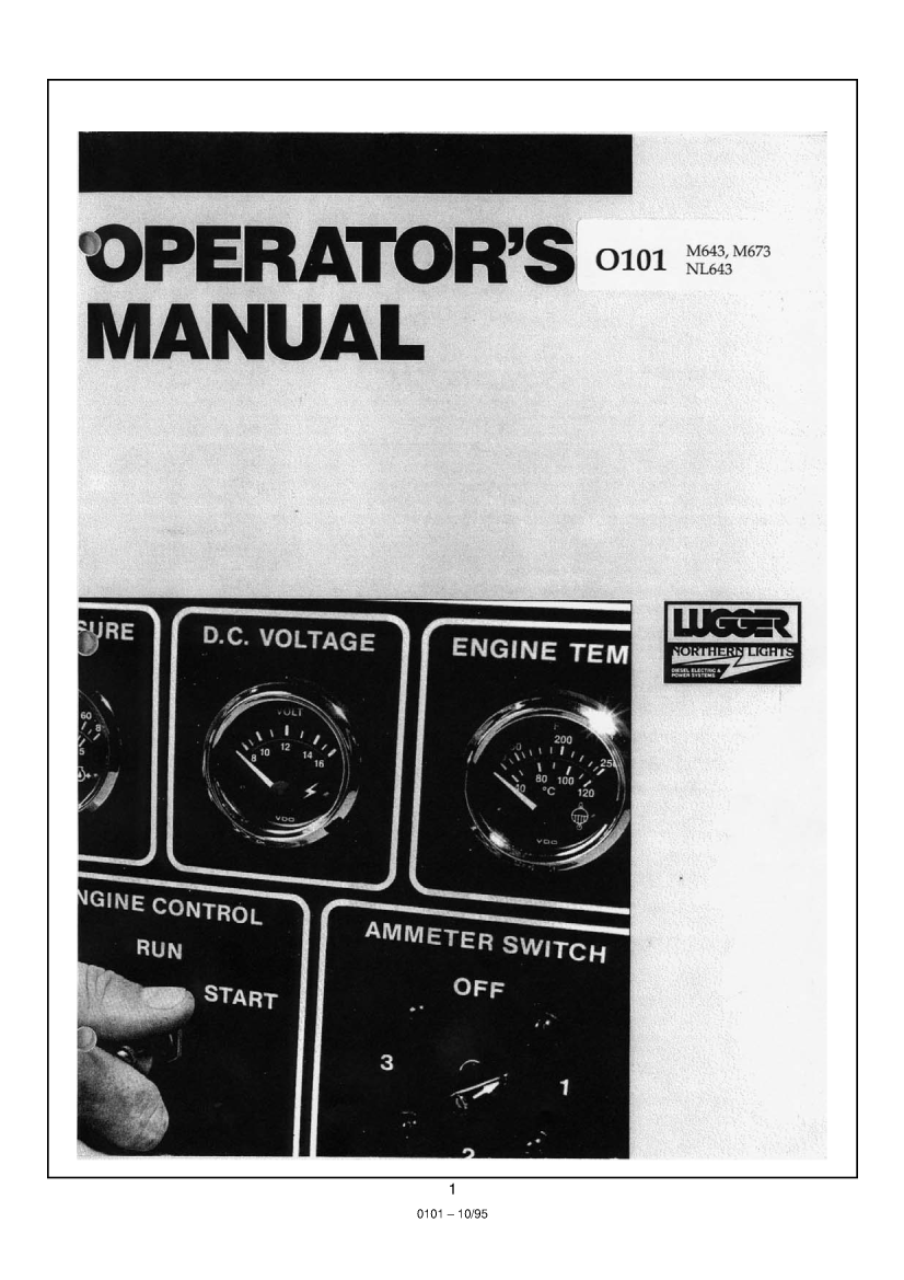  Northernlights: Operator Manual    Northernlights M643 manual page 1