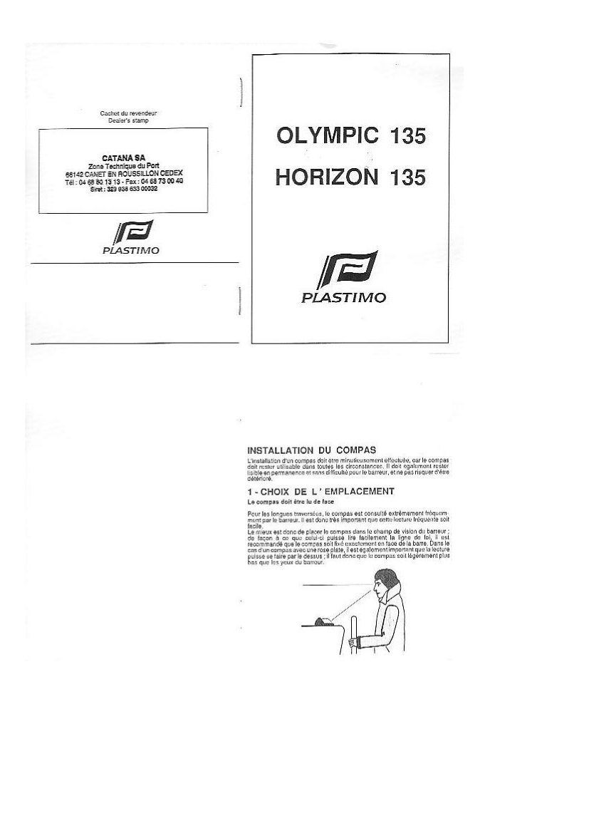  Plastimo:  Olympic 135    Plastimo  Olympic 135 Compass manual page 1
