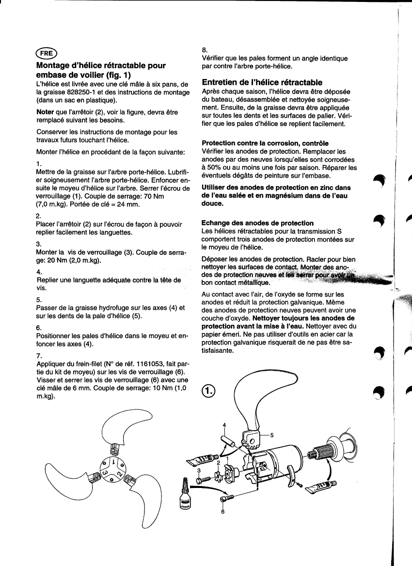  Volvo/md20x0: Montage helice    Volvo Mounting Instructions For 3 Blades Propeller manual page 1