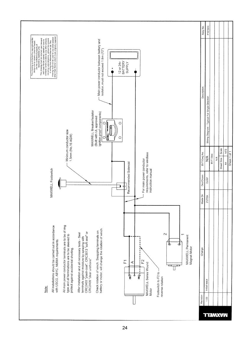 Maxwell Marine 1500 Hwc Windlass Manual