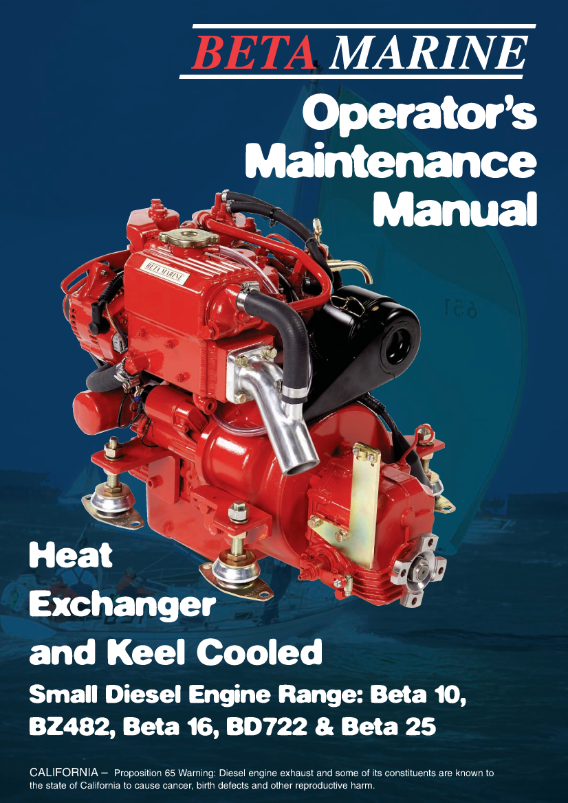  Beta  Marine 10, 16, 25,  Bz482  And  Bd722  Operators  Maintanance  Manual manual page 1