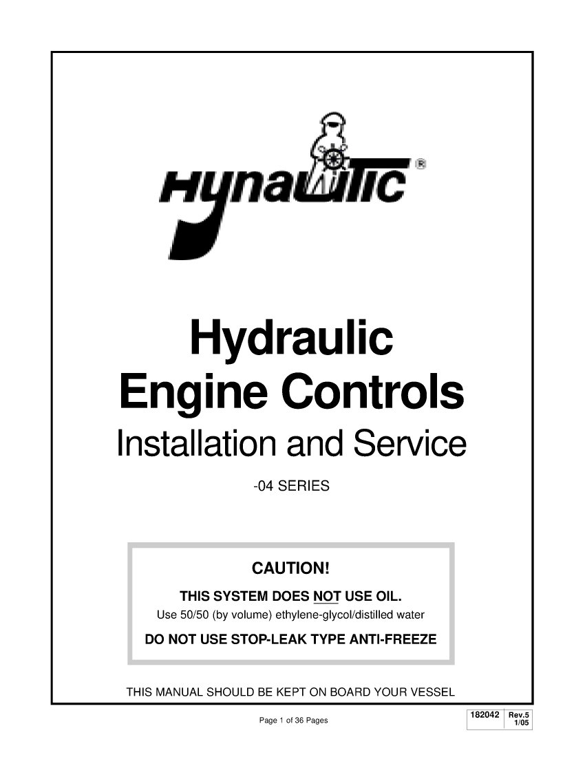  Teleflex  Hydraulic  Engine  Controls  Workshop  Manual manual page 1