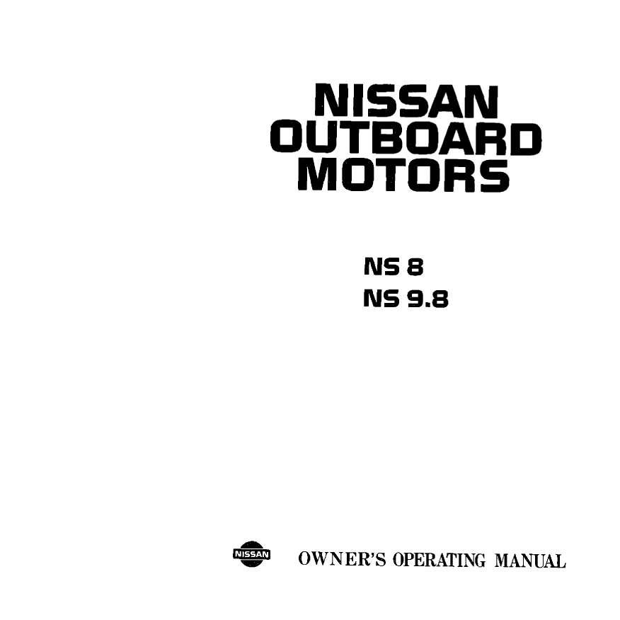  Nissan  Outboard  Ns8  Ns9.8  Operators  Manual manual page 1