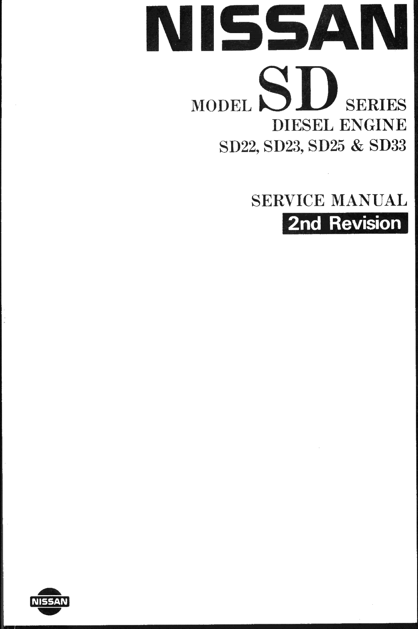  Nissan  Diesel  Sd22  Sd23  Sd25  Sd33  Workshop  Manual manual page 1