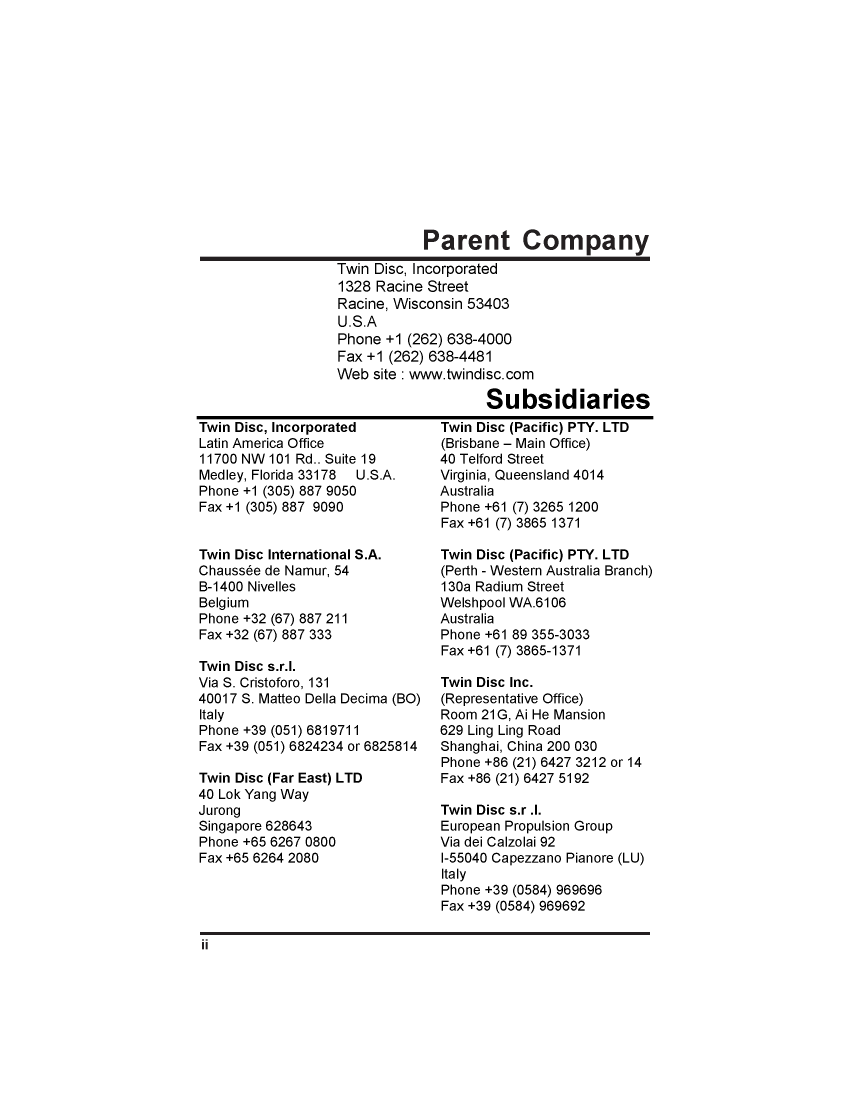 Twin Disc Marine Gearbox Owners Manual