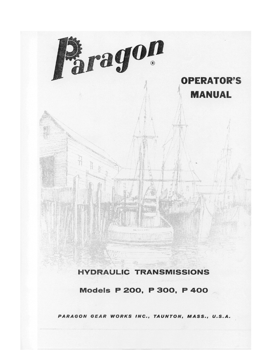  Paragon  Hydraulic  Transmission  Models P200 P300 P400  Workshop  Manual manual page 1