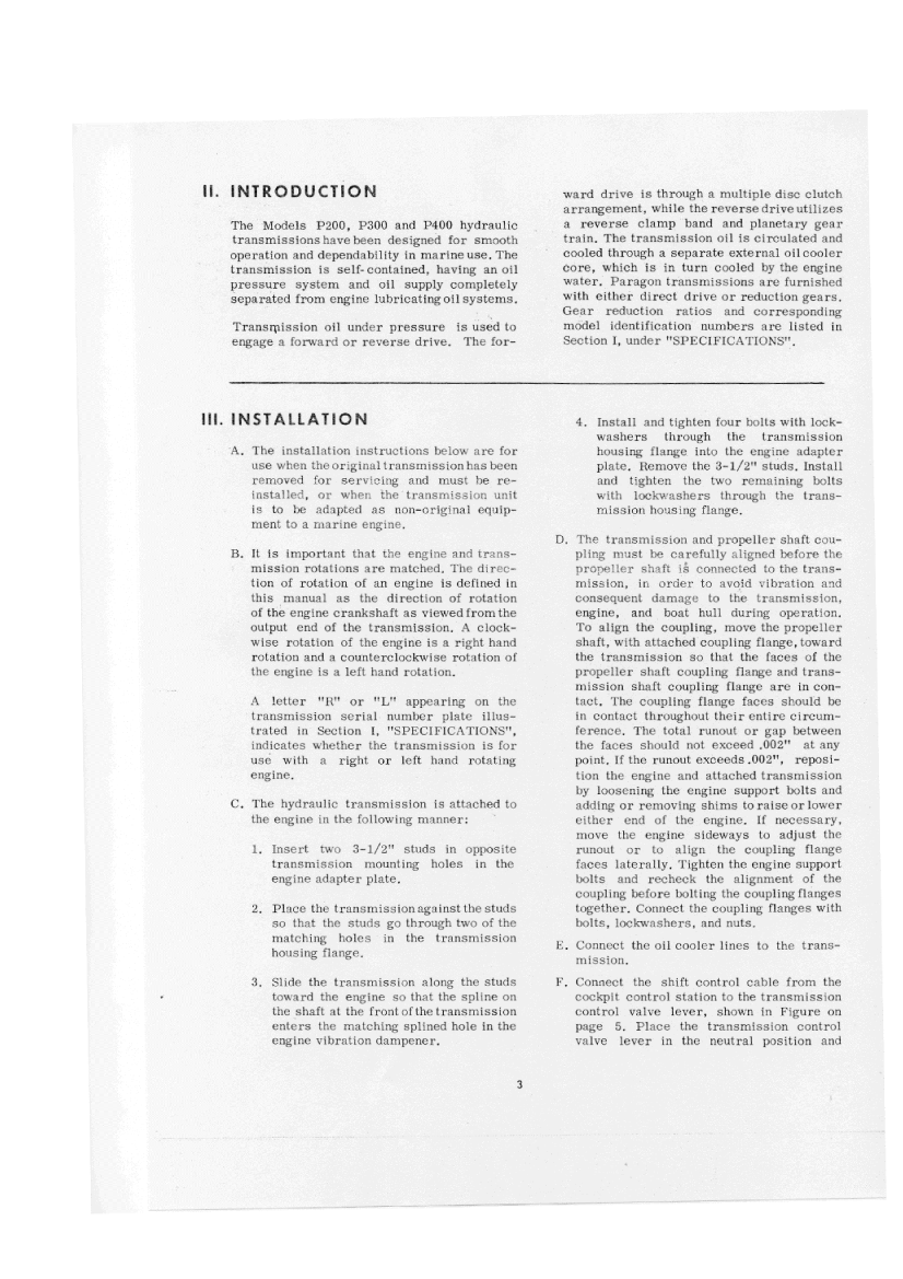  Paragon  Hydraulic  Transmission  Models P200 P300 P400  Workshop  Manual manual page 5