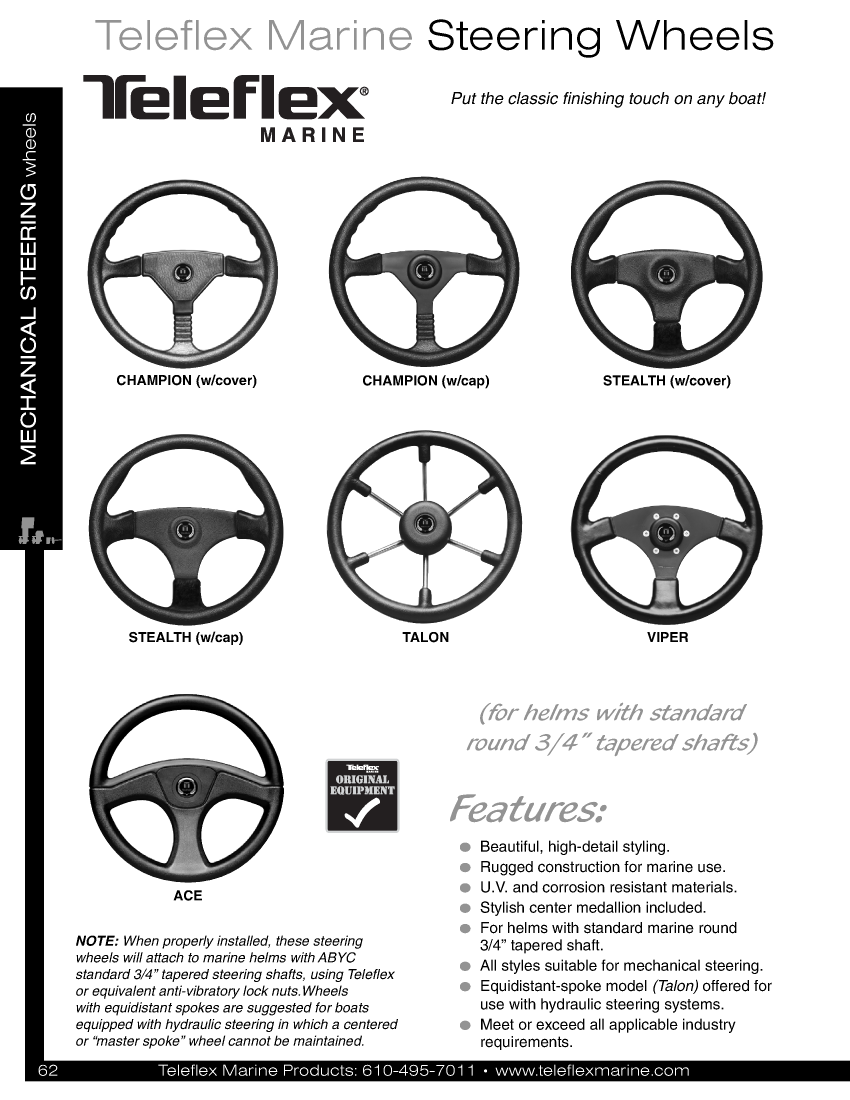  Teleflex  Marine  Steering  Wheels manual page 1