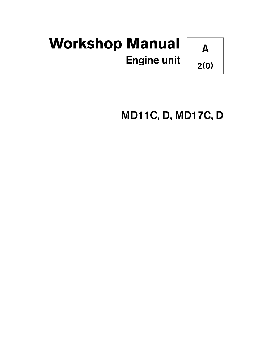  Volvo  Penta  Md11c D  Md17c D  Workshop  Manual manual page 1